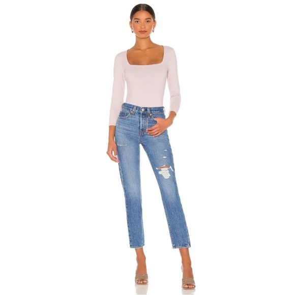 Free People Truth Or Square Bodysuit Silverberry Lilac 3/4 Sleeve | M - Picture 5 of 16